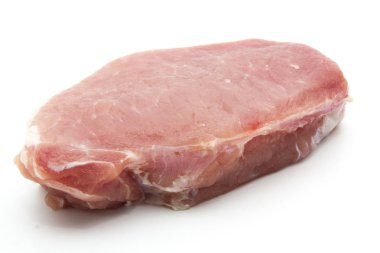 taze domuz pirzolası beyaz izole