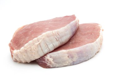 taze domuz pirzolası beyaz izole