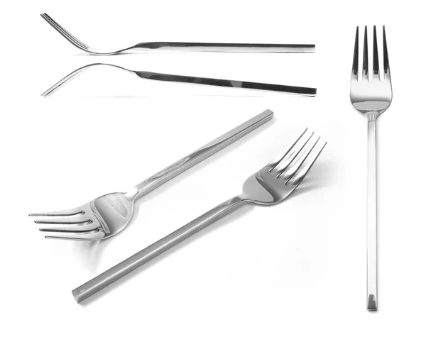 Beautiful collection fork  Stainless steel isolated — Stock Photo, Image