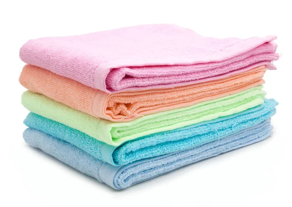 Pile of rainbow colored towels — Stock Photo, Image