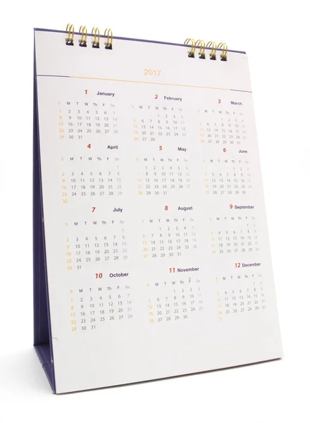 2017 desk calendar, isolated on white — Stock Photo, Image