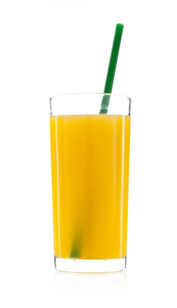 Vetro di succo d'arancia isolato — Foto Stock