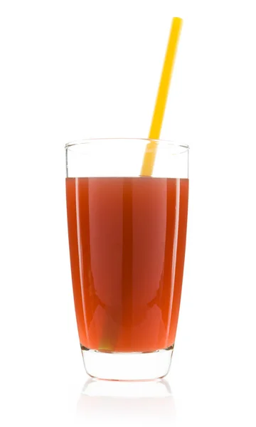 Гранатовый сок в стакане изолирован — стоковое фото