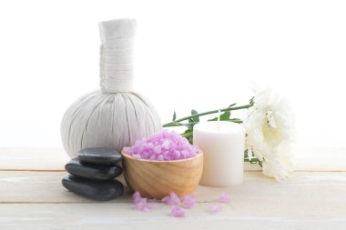 Spa tuz taş ve çiçek güzellik için 