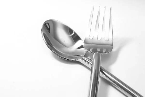 Coltello e forchetta isolati — Foto Stock