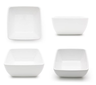 siyah üzerine beyaz izole kase topluluğu