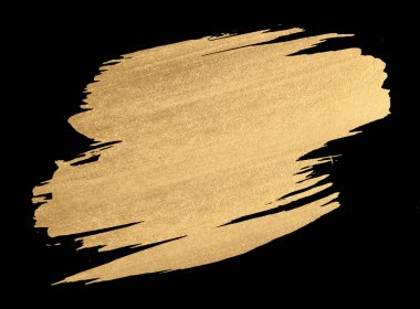 Altın suluboya doku fırça darbesi