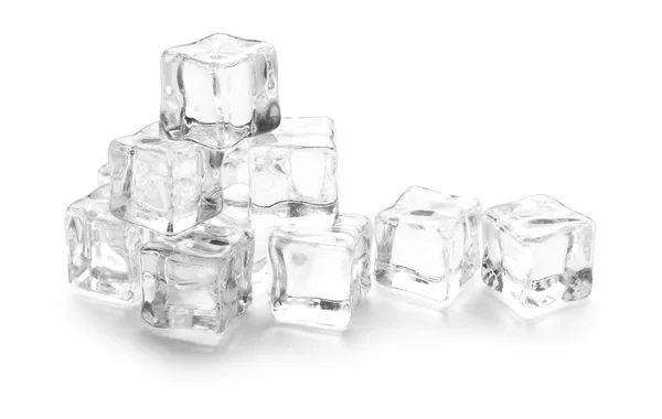 Три кубики льоду на білому — стокове фото