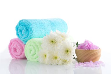 Spa tuz taş ve çiçek güzellik için 