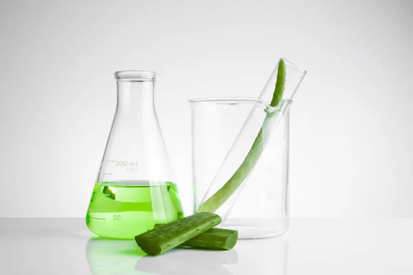 Fitoterápicos naturais de vidro orgânico e científico — Fotografia de Stock