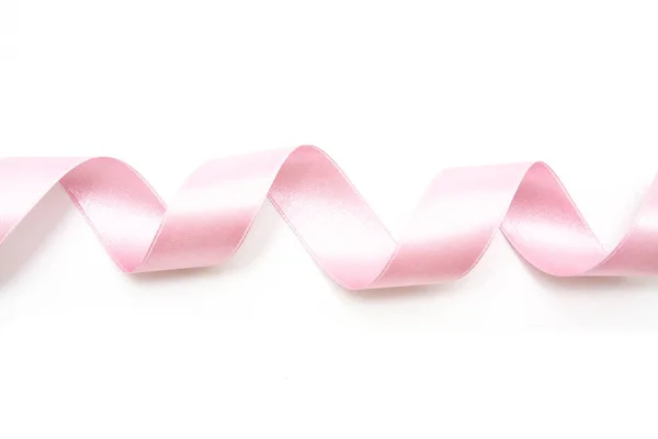 Fita rosa arco em isolado no branco — Fotografia de Stock