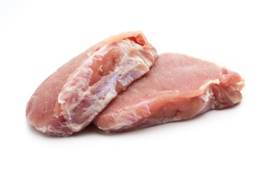 taze domuz pirzolası beyaz izole