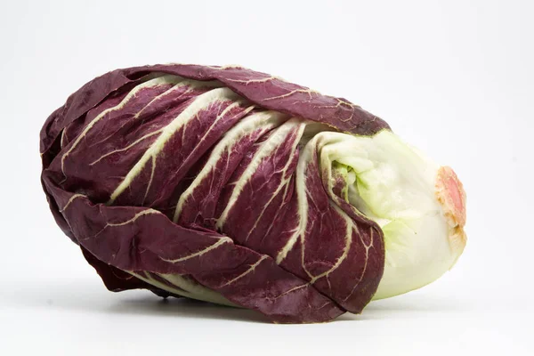 Radicchio salada vermelha isolada em branco — Fotografia de Stock