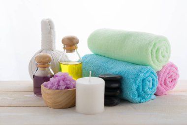 ahşap arka plan nesnesinde Spa