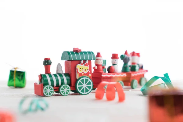 Tren de juguete en madera para Navidad — Foto de Stock