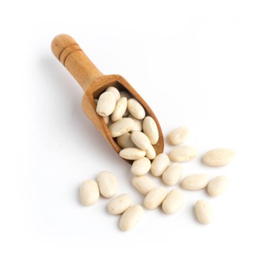 fasulye fincan izole üstten görünüm üzerinde