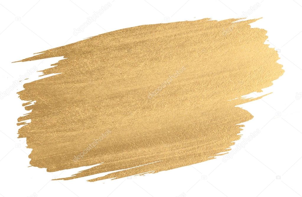 Gold watercolor texture brush stroke