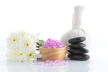 Spa tuz taş ve çiçek güzellik için 