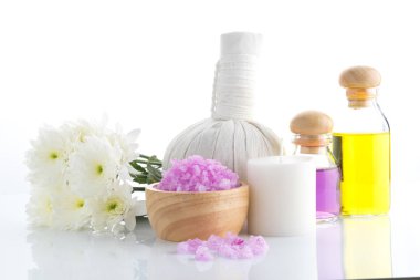 Spa tuz taş ve çiçek güzellik için 