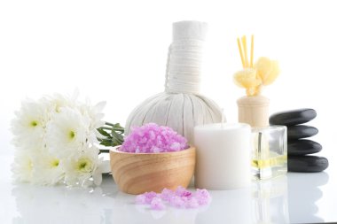 Spa tuz taş ve çiçek güzellik için 