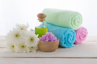 ahşap arka plan nesnesinde Spa