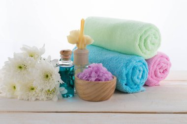 ahşap arka plan nesnesinde Spa