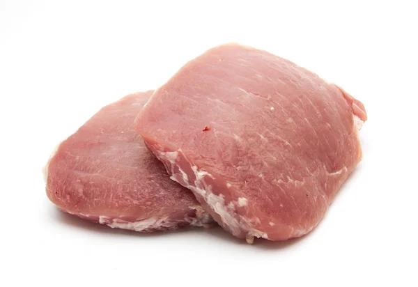 Frisches Schweinekotelett isoliert auf weiß — Stockfoto