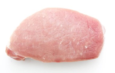 taze domuz pirzolası beyaz izole