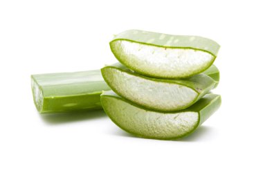 Aloe Vera izole dilimlenmiş 