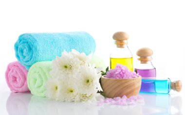 Spa tuz taş ve çiçek güzellik için 