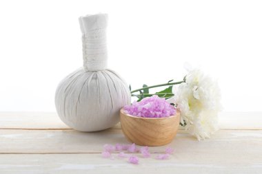 Spa tuz taş ve çiçek güzellik için 