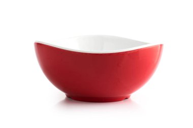 Beyaz izole kırmızı kase 