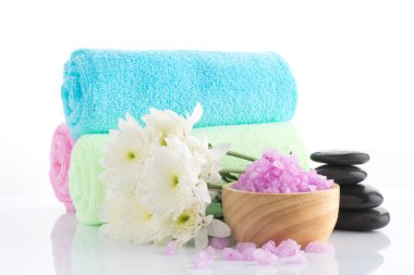 Spa tuz taş ve çiçek güzellik için 