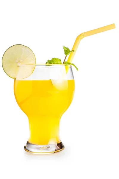 Willkommensgetränk Orangensaft isoliert auf weiß — Stockfoto