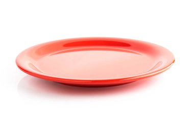 beyaz izole boş kırmızı plaka 