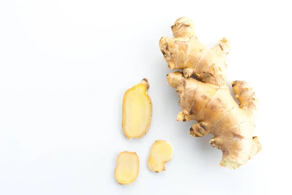 Fresh ginger on white background — Stock Photo, Image