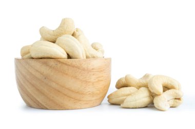 kaju fıstığı ahşap Kupası beyaz izole 