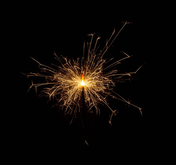 sparkler on black background