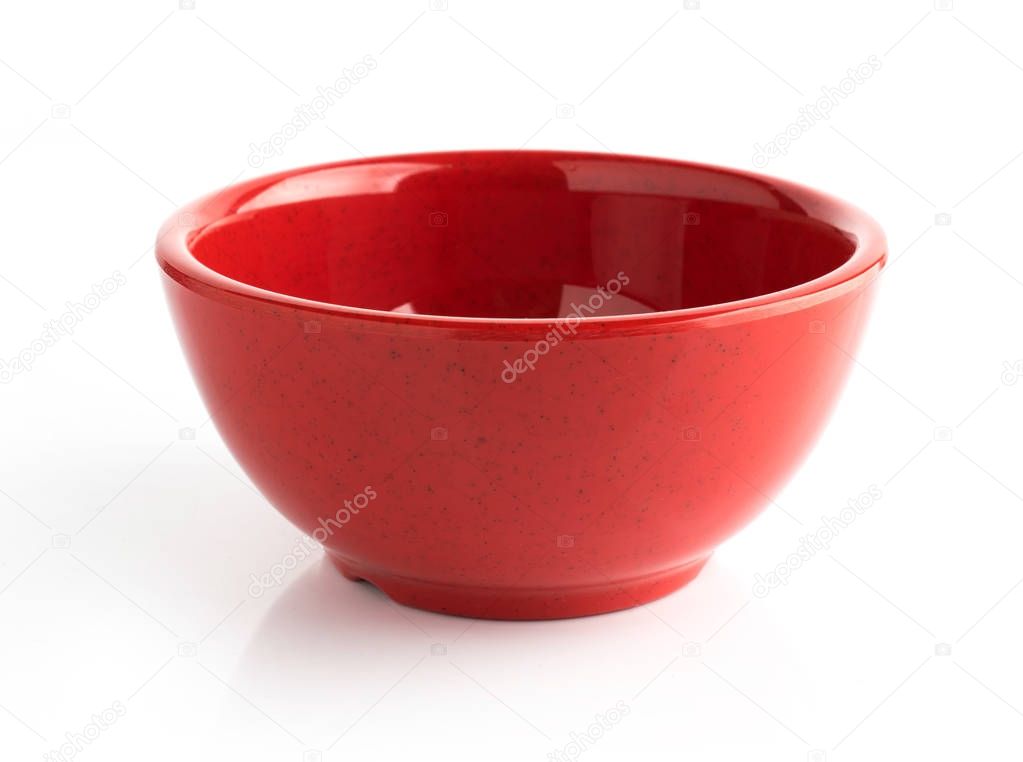 red bowl isolated on white 