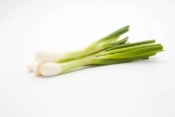 Collection green onion on the white — Stock Photo, Image