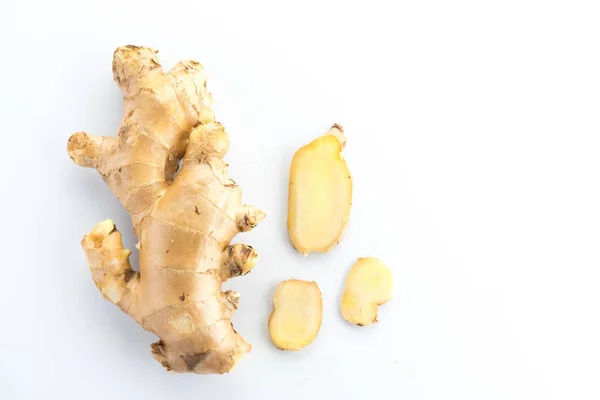 Fresh ginger on white background — Stock Photo, Image