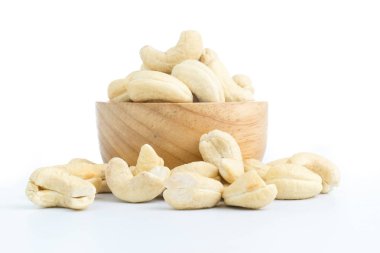 kaju fıstığı ahşap Kupası beyaz izole 