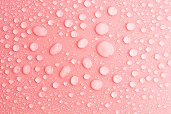 Waterdruppels roze achtergrond — Stockfoto