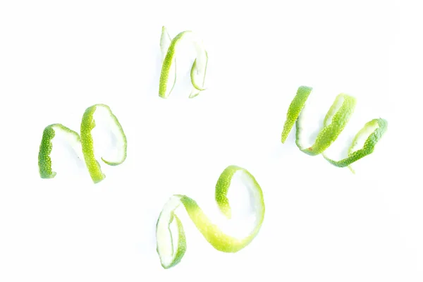 Giro de limón verde sobre blanco —  Fotos de Stock