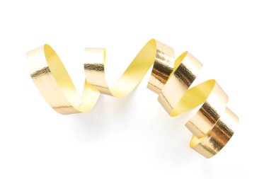 Altın şerit izole üzerinde beyaz rulo