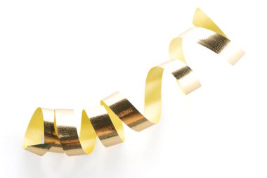 Altın şerit izole üzerinde beyaz rulo