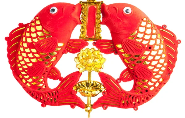 Lyckliga kinesiska nyåret fisk dekoration för vårfest — Stockfoto