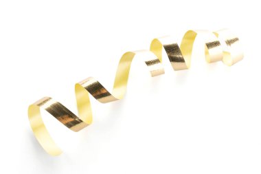 Altın şerit izole üzerinde beyaz rulo