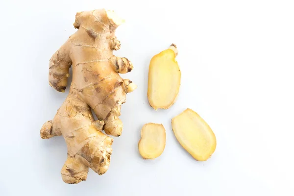 Fresh ginger on white background — Stock Photo, Image