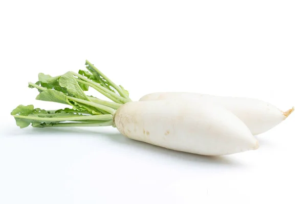 Daikon radishes isolated on white — Stock Photo, Image